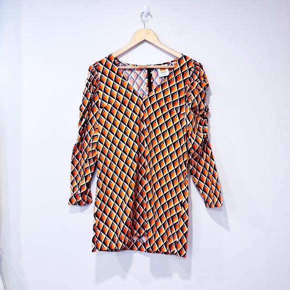 FARM RIO Orange and navy mini dress - Picture 5 of 12